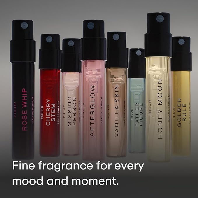 PHLUR Fragrance Discovery Set (2026) - 8pc Perfume Sample Set ft. New Releases Cherry Stem, Afterglow and Honey Moon - 2mL Mini Perfume Fine Fragrance Samples (8 x 2mL)