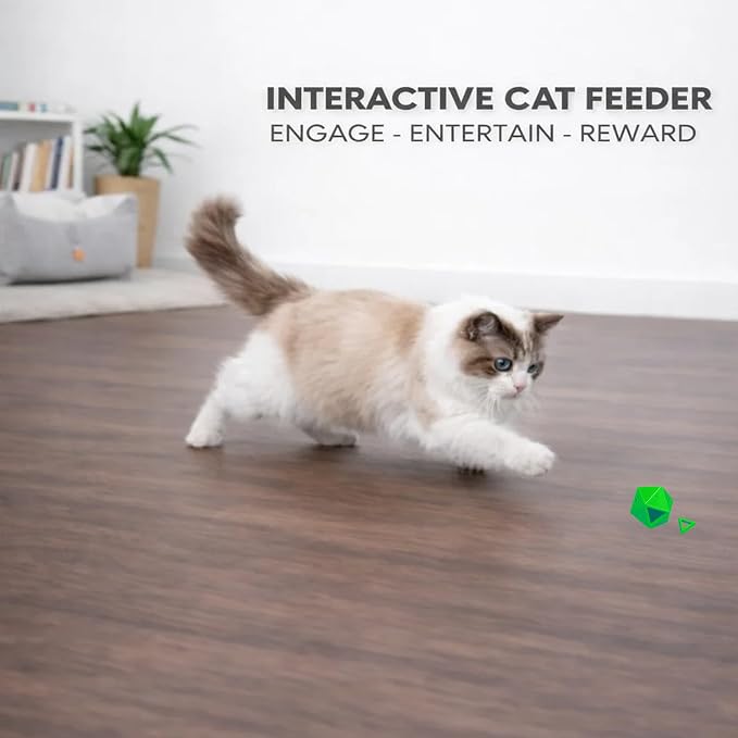 Interactive Cat Treat Dispenser Puzzle Ball – Adjustable Slow Feeder Toy for Indoor Cats, Mental Stimulation, Hunting Exercise, Lightweight Durable Cat Enrichment & Boredom Relief Toy