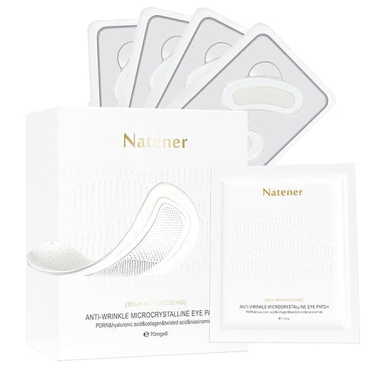 4 pairs PDRN & ECTOIN Micro Eye Patches, Under Eye Patches for Puffy eyes, Dark Circles & Wrinkle | Hyaluronic Acid, Kojic Acid, Collagen, Peptides, Vitamin C, Niacinamide - Korean Popular Eye Care