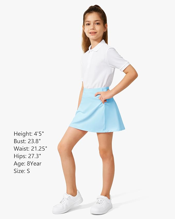 Stelle Girls Tennis Skirts with Pockets Athletic Skorts Inner Shorts High Waisted Sports Golf Running Skirt