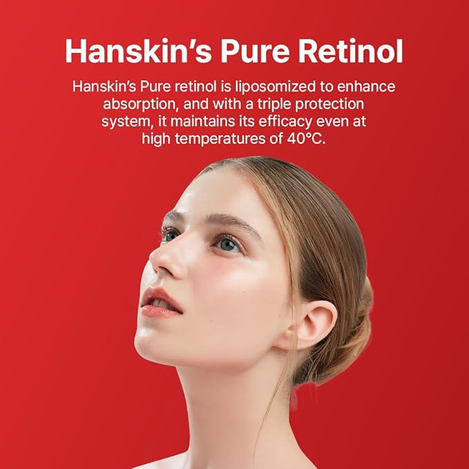 Hanskin 0.1% Pure Retinol Facial Serum for Face, Reduce Fine Lines & Wrinkles, Signs of Aging for Day & Night, Smoothing Firming Revitalizing, Animal Testing Free, Korean Skincare, 30ml/1.01 FL Oz
