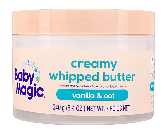 Baby Magic Creamy Whipped Butter, Vanilla & Oat, Helps Keep Skin Feeling Healthy and Baby Soft, Hypoallergenic, 8.4 fl oz.