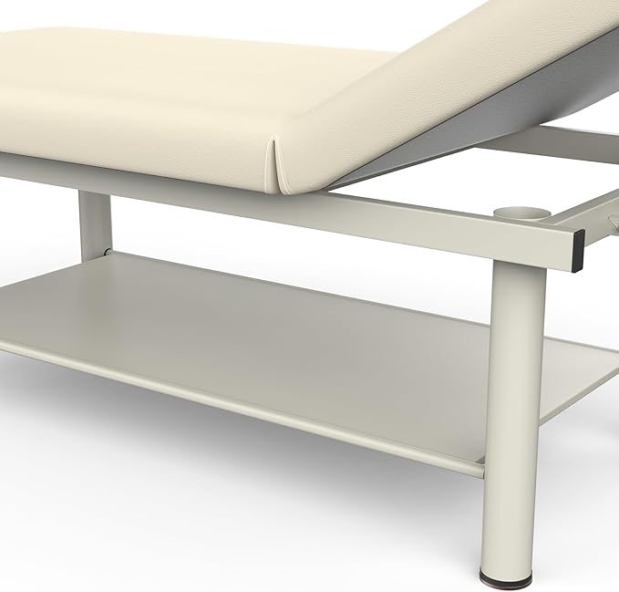 Professional Stationary Massage Table with Adjustable Backrest, PU Leather, Removable Headrest, Metal Frame, Heavy-Duty Spa Bed | Physical Therapy Facial Salon Tattoo Bed - 31.5'' W x 75'' L