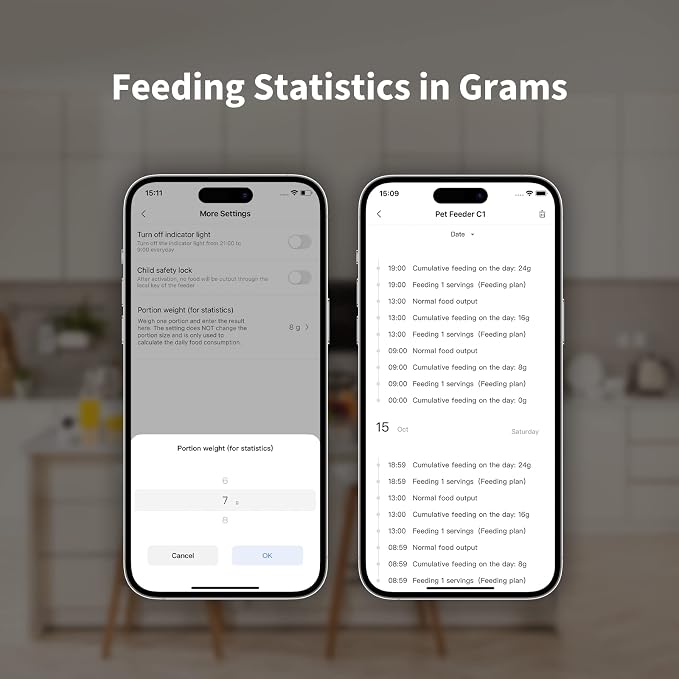 Aqara Smart Pet Feeder C1, Auto Cat Food Dispenser with APP Control | REQUIRES AQARA Zigbee3.0 HUB, Automatic Feeder for Cats Dogs, Can be Controlled by Google Alexa Siri, Work with SmartThings