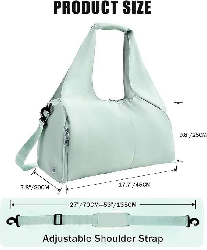 RHDZO Gym Bag for Women with Shoe Compartment Yoga Mat Bag with Wet Pocket and Water Bottle Holder Weekender Bag with Strap