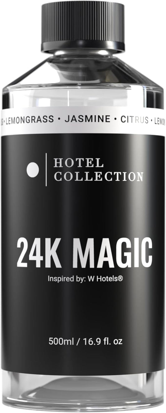 Hotel Collection Diffuser Oil - 24K Magic - Aromatherapy Essential Fragrance Oil - Citrus, Lemongrass, and Jasmine - 500mL 16.9 Fl oz