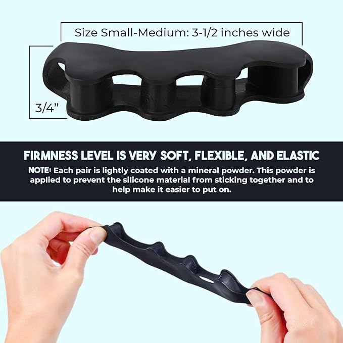 VYCE PrimalStep Toe Separators, Spreaders, Spacers, Straightener to Correct Toes for Men and Women, Bunion Corrector, Plantar Fasciitis and Athletic Mobility, S/M