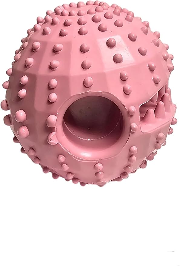 Dog Interactive Treat Dispensing Chew Toy | Small to Medium Breeds | Fill it with Snacks or Soft Foods | Helps to Relax | Help Maintain Your Pets Dental Hygiene (Pastel Pink, Piranha 2.3'')