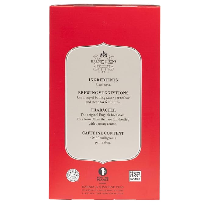 Harney & Sons Black Tea, Tea Bags, English Breakfast, 20 Count