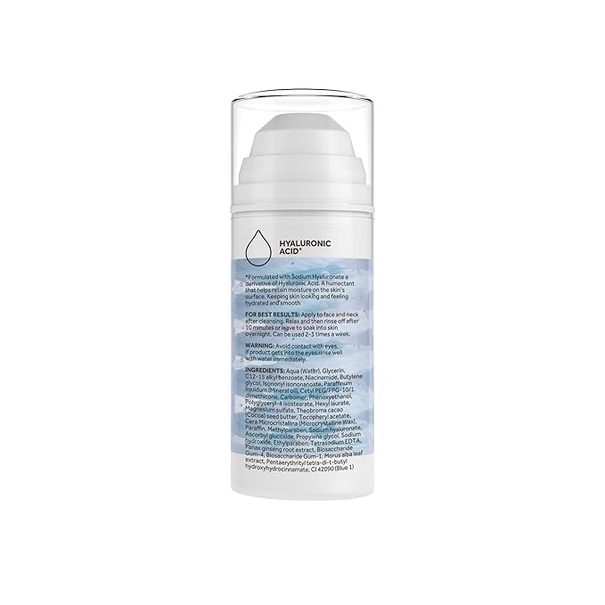 No7 HydraLuminous+ Hydrating Dual Phase Face Mask - Hyaluronic Acid Overnight Face Mask with Vitamin B3 Niacinamide for Skin Barrier Repair & Radiant-Looking Skin (3.5 Fl Oz)