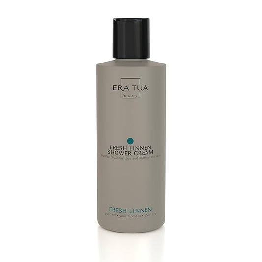 Fresh Linen Shower Cream | Dutch Made & Formulated | Hydrating Body Wash for All Skin Types | Fresh Scent of Bergamot, Jasmine & Rose 200 ML