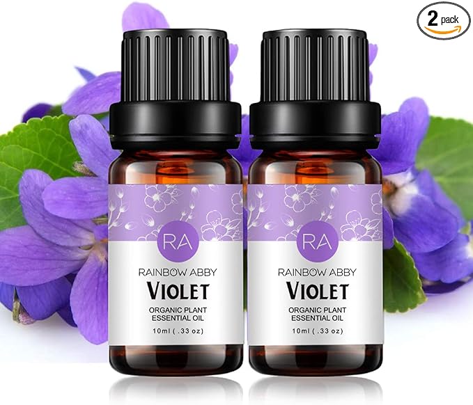 2-Pack Violet Essential Oil 100% Pure Oganic Plant Natrual Flower Essential Oil for Diffuser Message Skin Care - 10ML