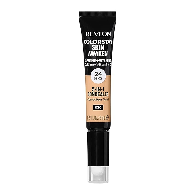 Revlon ColorStay Skin Awaken 5-in-1 Concealer, Lightweight, Creamy Longlasting Face Makeup with Caffeine & Vitamin C, For Imperfections, Dark Circles & Redness, 030 Light Medium, 0.27 Fl Oz