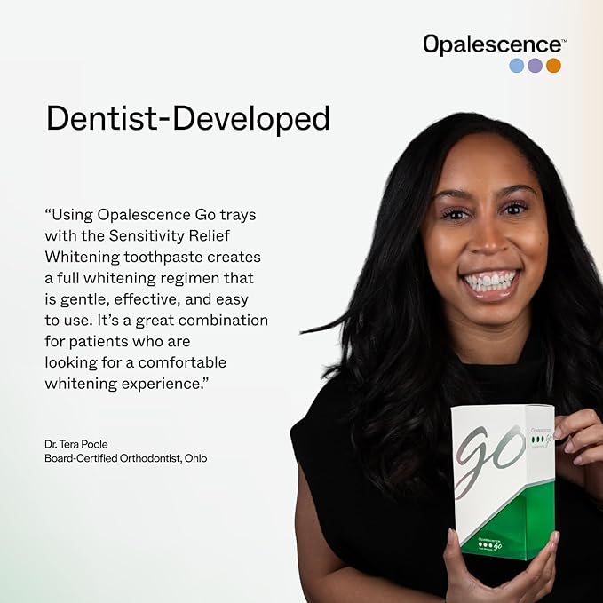 Opalescence Teeth Whitening Bundle - Opalescence Go 15% Hydrogen Peroxide Prefilled Trays (10 Trearments) and Sensitive Whitening Toothpaste 4.7 Onz - Mint Flavor 5194-5167