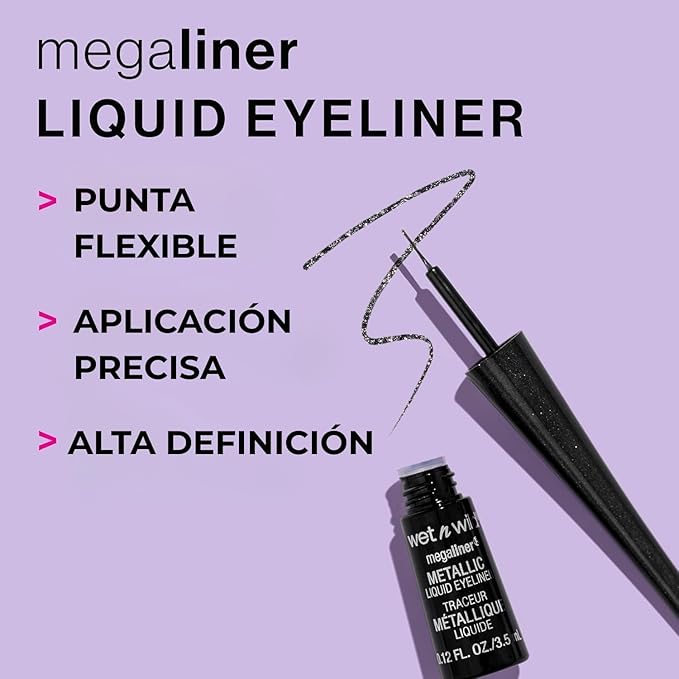 wet n wild MegaLiner Liquid Eyeliner - Metallic, Cosmic Black