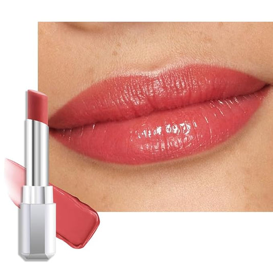 evpct Nude Honey Lipstick Tinted Lip Balm, Sheer Hydrating Shine Tinted Lipstick for Women, Moisturizing Lip Color, Nourishing Tinted Lip Balm Plumper Gloss Stain, Glossy Shiny Finish, 04 Nude