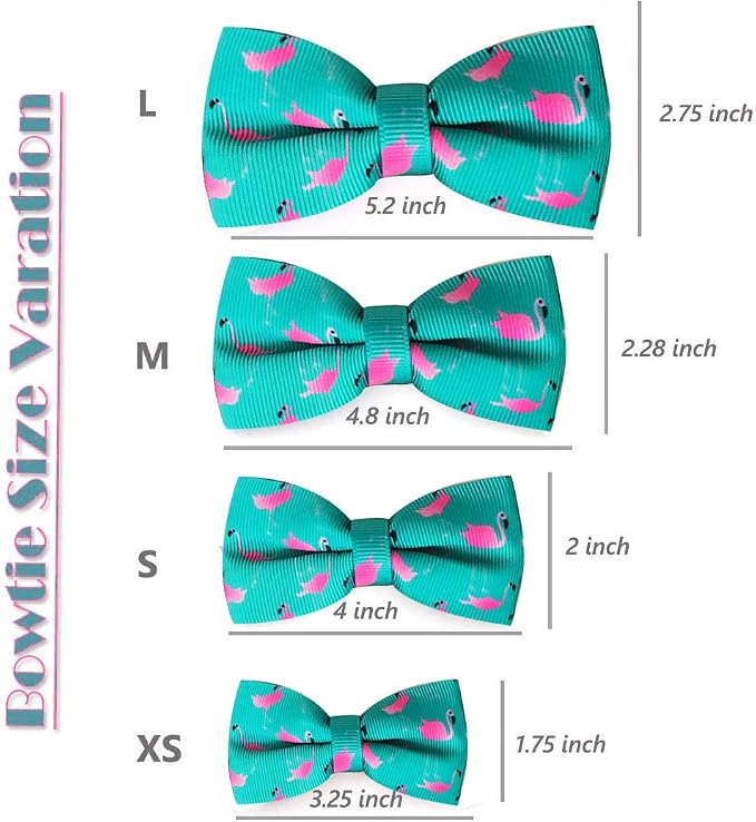 azuza Bowtie Dog Collar, Soft & Comfy Dog Collar with Bow, Fun Patterns & Bright Color for Small Dogs