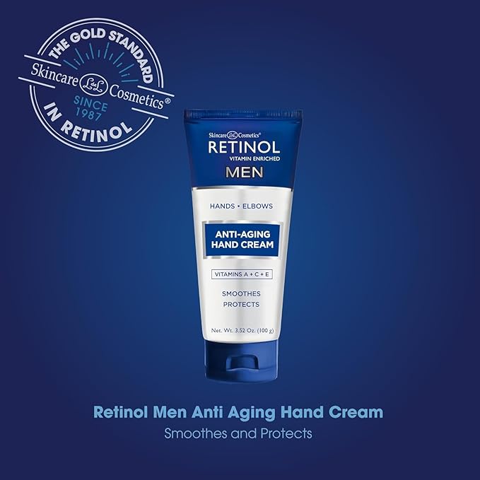 Retinol Anti-Aging Hand Cream – The Original Retinol Brand For Younger Looking Hands –Rich, Velvety Hand Cream Conditions & Protects Skin, Nails & Cuticles (Men's)