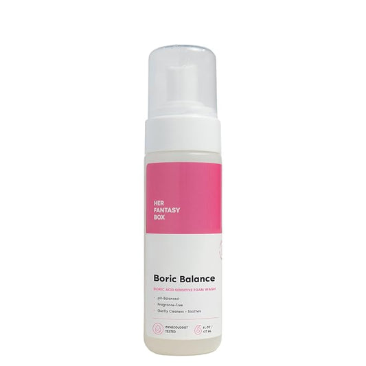 Her Fantasy Box | Boric Balance Yoni Foam Wash - Naturally Safe, pH-Balancing, Gentle Cleansing Formula for Daily Care, Odor Control, and Feminine Hygiene, 6 oz