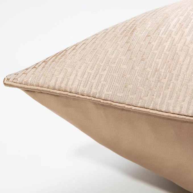 vctops Gold Decorative Luxurious Throw Pillow Covers Jacquard Square Cushion Cases Pillowcase for Bed Sofa Couch Chair Car Home Decor (Brown B,18"x18")