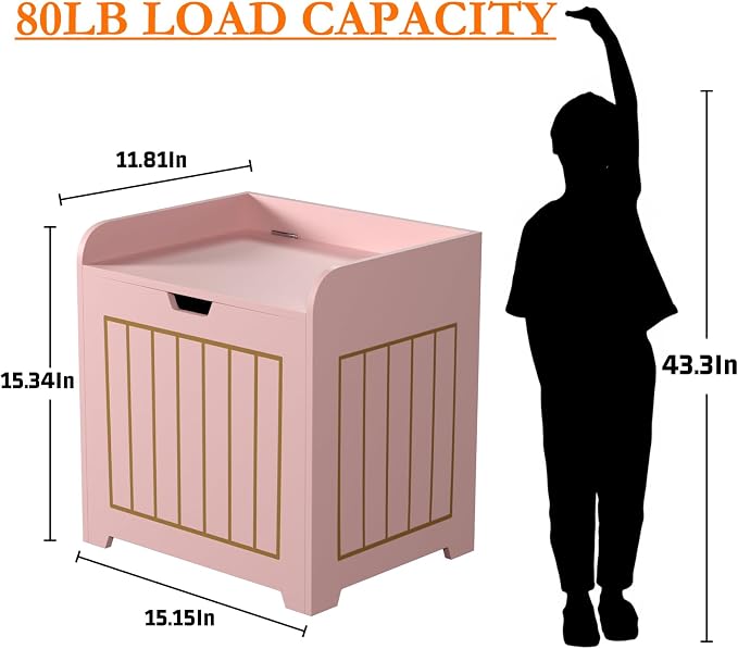 Aenuert Storage Chests, Small Cube Organizer Box,Wooden Entryway Storage (Pink, Without Handles)