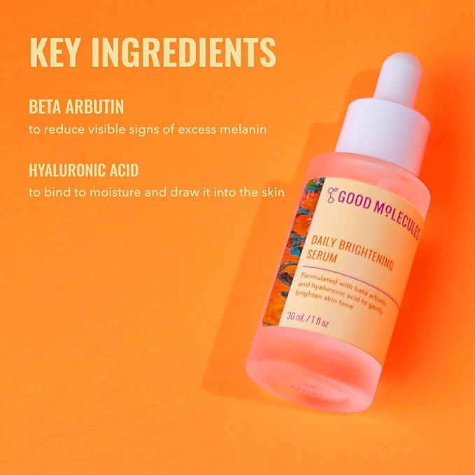 Good Molecules Daily Brightening Serum Pack 2 – 1 fl oz / 30 ml Each | Lightweight Brightening Serum with Beta Arbutin 3% & Hyaluronic Acid for Even-Looking Skin
