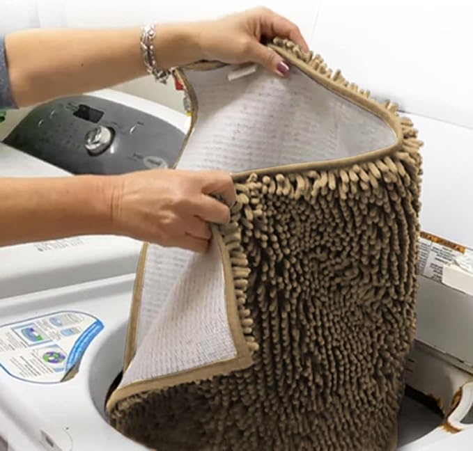 Muddy Mat® | Super Water Absorbent Door Mat Indoor, Microfiber Quick Dry Chenille Entryway Rug, Slip Resistant Front Door Mat, Indoor Mats for Entryway, Machine Washable Pet Rug, Beige 24"x36"