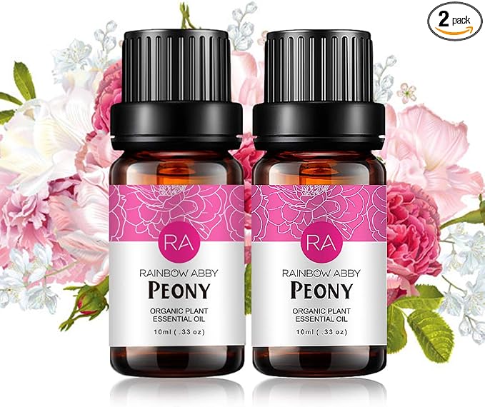 2-Pack Peony Essential Oil 100% Pure Oganic Plant Natrual Flower Essential Oil for Diffuser Message Skin Care - 10ML