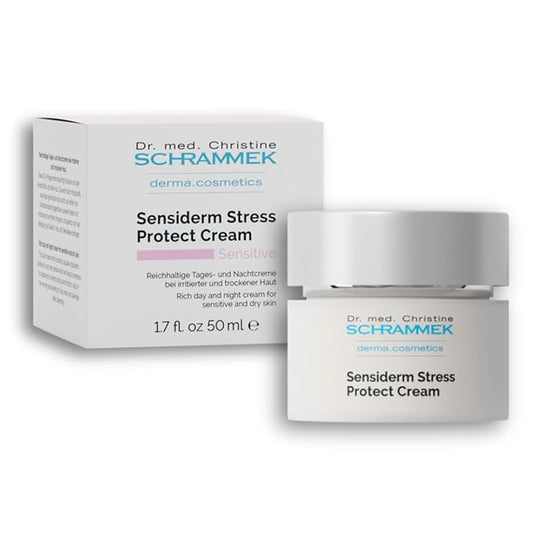 Sensiderm Stress Protect Cream (1.7 fl oz) - for Irritated & Dry Skin - Rich Day & Night Cream - with Panthenol & Aloe Vera - Day Cream - Face Moisturizer - Dr. Schrammek