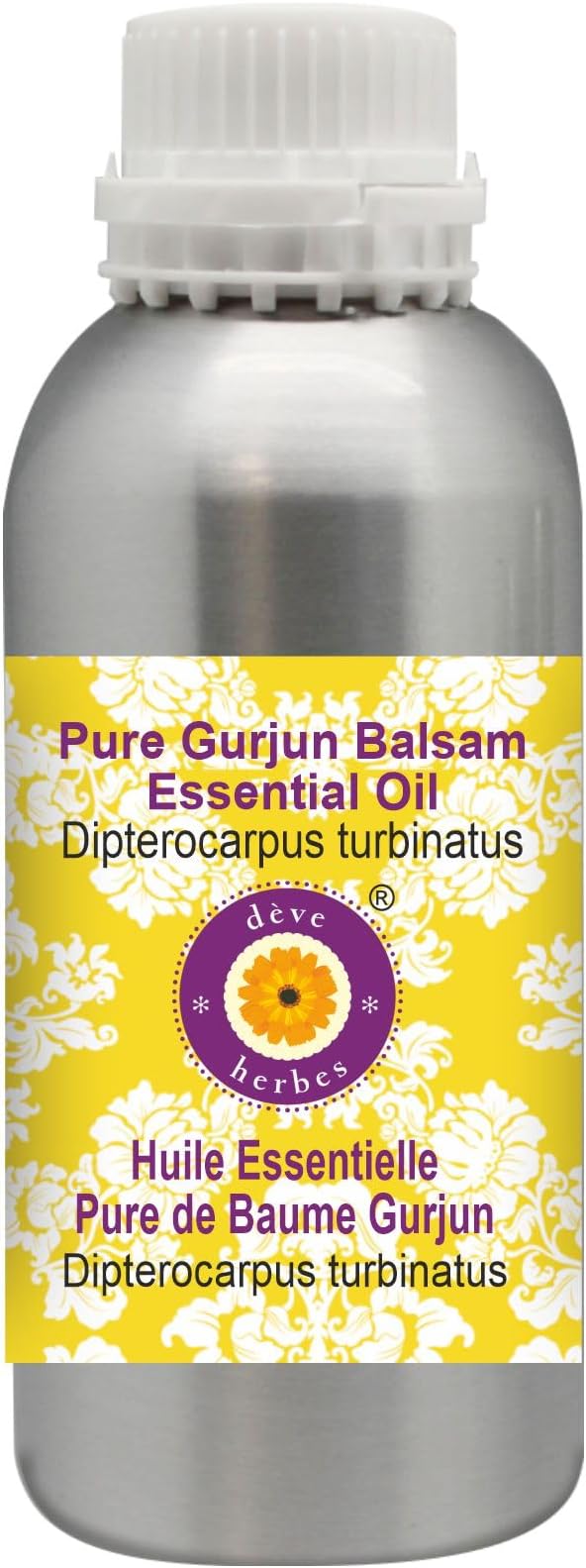 Deve Herbes Pure Gurjun Balsam Essential Oil (Dipterocarpus turbinatus) Steam Distilled 300ml (10 oz)