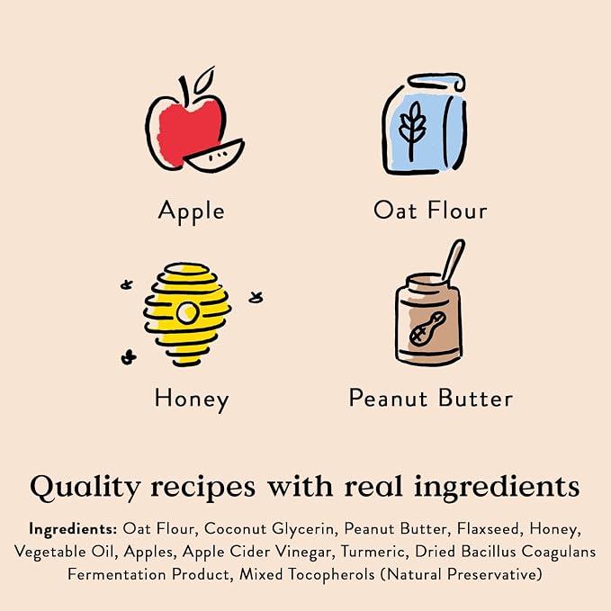 Bocce's Bakery Super Shield Soft & Chewy Dog Treats, PB & Apple (6 oz) | Oven Baked, Wheat-Free Everyday Dog Treat Cookies - Made with Real, Limited Ingredients and Baked in The USA