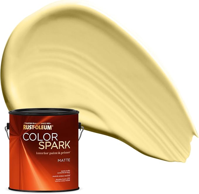 Rust-Oleum Color Spark Interior Paint and Primer in One, Matte, Crème Brulee, 1 Gallon