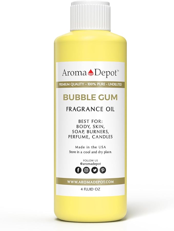 Bubble Gum Type 4 oz. Fragrance Oil I Perfume I Skin Oil I Scented Oil. DIY Projects Such as Candles, Bath Bombs, Body Butters, Creams & Lotions. Few Drops in The Diffuser, Burners, or Warmers.