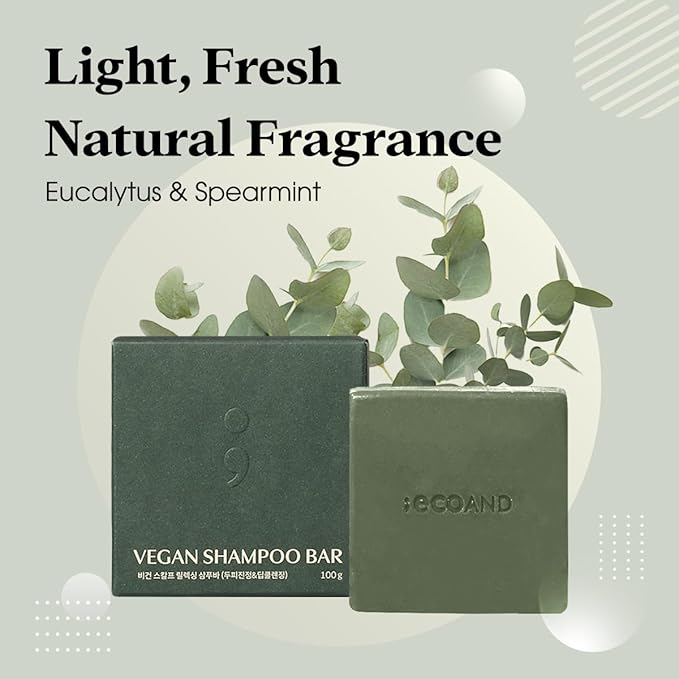 Korean Shampoo Bar, Vegan & Organic, 3.5 oz, Rice Water & Spirulina for Hair Growth, Scalp Nourishing Deep Clean, Sulfate & Paraben Free, Zero Waste K-Beauty for Dry Damaged Colored Hair