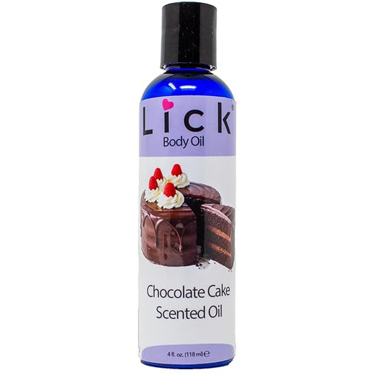 LICK Chocolate Cake Dessert-Inspired Scented Body Oil – Fast-Absorbing Daily Hydration with Almond Oil & Vitamin E – 4 oz