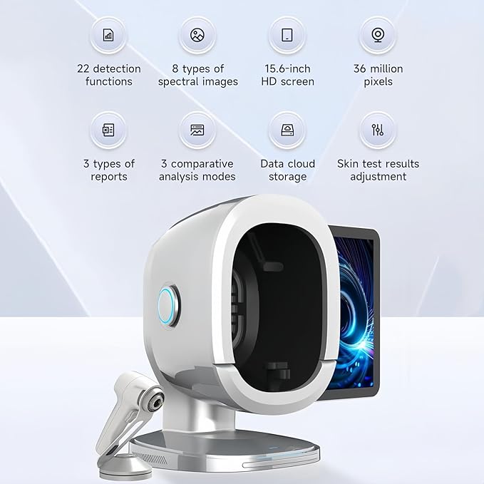 B3 AI Skin Imaging Machine – 3D Facial Scanner with 8-Spectrum Lights, 30+ Skin Indicators, Smart Assessment & Visual Reports for Beauty Spas and Salons
