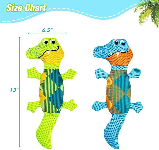 EXPAWLORER Floating Dog Toys Squeaky Toys - 2 Pack Dog Water Toys for Pool Fetch, Durable Oxford Fabric Pet Chew Toy Summer Outdoor Interactive Play, for Small Medium Breeds