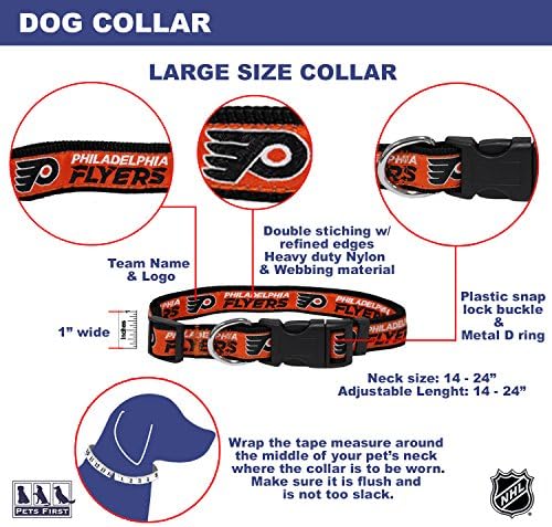 Pets First NHL Collar for Dogs & Cats. Adjustable, Cute, & Stylish! The Ultimate Hockey Fan Collar!