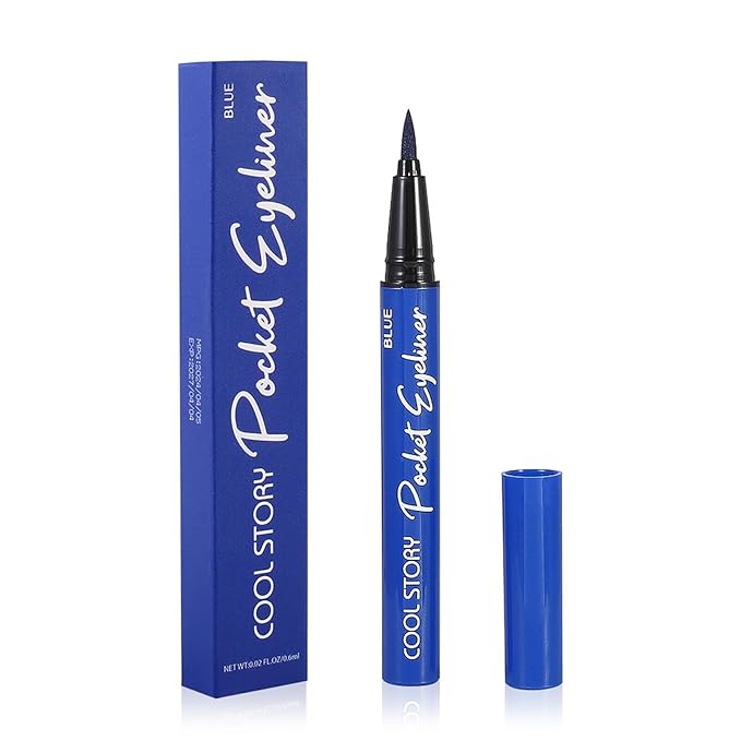 COOL STORY Blue Liquid Eyeliner Pencil – Water Resistant & Smudge-Proof, Long Lasting Eye Liner Makeup