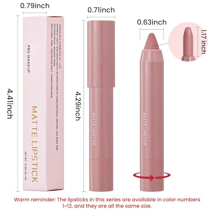 BINGBRUSH Crayon Matte Longwear Lipstick Pack Set,Moisture Smooth Color Stick Ultimate Lip Crayon for Makeup Collection - Waterproof Velvet Lipgloss (11#, 1 Count (Pack of 1))