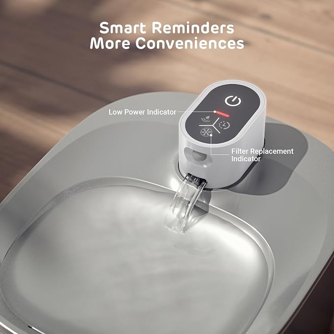 iPettie Runway Wireless Pump Cat Water Fountain with 4 Filters - Waterproof Self-Contained Battery, Stainless Steel, 1.1 Gal/135oz, Motion Sensor, 5-Stage Filtration for Pets, Upgraded Cordless