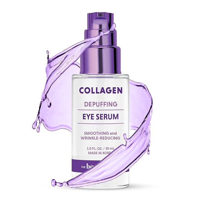 Collagen & Hyaluronic Acid Under Eye Serum - Reduces Puffiness, Dark Circles & Wrinkles, Hydrating - Dermatologist Tested, Korean Skin Care - 1 oz / 30 ml (2 Pack)