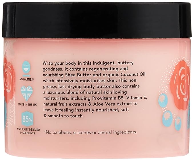 I Love English Rose Scented Body Butter - Hydrating Body Butter for Dry Skin - Vitamin E and Aloe Vera - Shea Butter and Coconut Oil - 10.1 oz (Pack of 3)