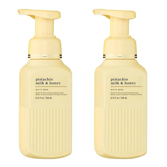 Bath & Body Works Gentle & Clean Foaming Hand Soap, Pistachio Milk & Honey Scent, Non-Drying, Made Without Sulfates & Parabens, Foaming Hand Wash for Kitchen & Bathroom, 8.75 fl oz - 2 Pack