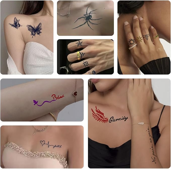 Henna Tattoo Stencil Kit 16 Sheets 630 PCS,Henna Stencils for Hands Temporary Tattoo Stickers forBody Art, Face Painting, Mehndi Designs, Women & Girls Temporary Tattoos