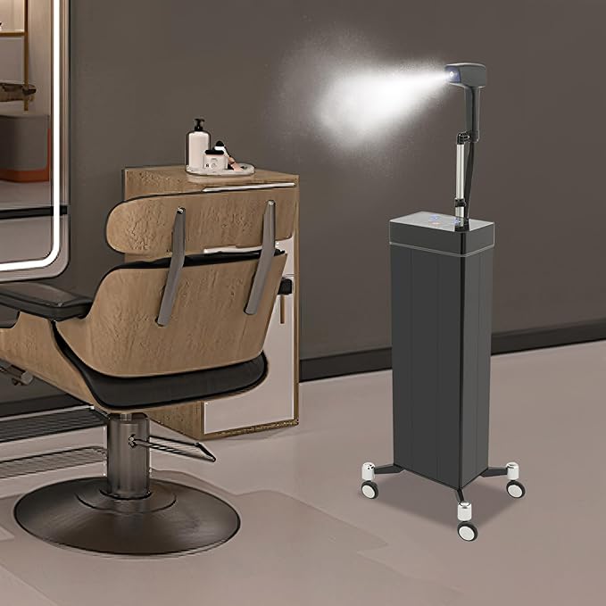 Nano Hair Steamer, Multifunctional Professional Nanoscale Spray for Hair Care Hair Repair, 1300W Nano Mist Hair Steamer for Deep Conditioning with Bottom Wheels and Smart Touch Control