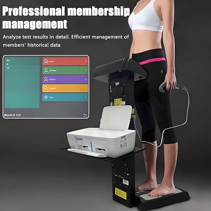 Human Body Analyzer BIM Testing Machine Intelligent Multifrequency Body Composition Analysis System with Printer Fat Testing Equipment 3D Scanner Segmental Black