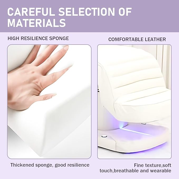 Electric Massage Table - Esthetician Bed with Futuristic Blue-Purple Light Base, Lash Bed Includes Multi-Angle and Height Adjustable, Foot Control, for Beauty Salon