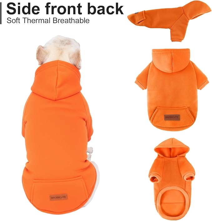 1 Pack Dog Hoodie Warm Hood Dog Sweater Cold Weather Small Dogs Sweatshirt Comfort Pet Clothes for Small Medium Dogs with Pockets Cats Chihuahua Clothes for Male Female Girl Boy Sporty Daily Wear