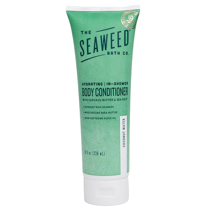 The Seaweed Bath Co. Hydrating In-Shower Body Conditioner, 8 Ounce, Coconut Water Scent, With Natural Bladderwrack Seaweed, Vegan, Paraben Free